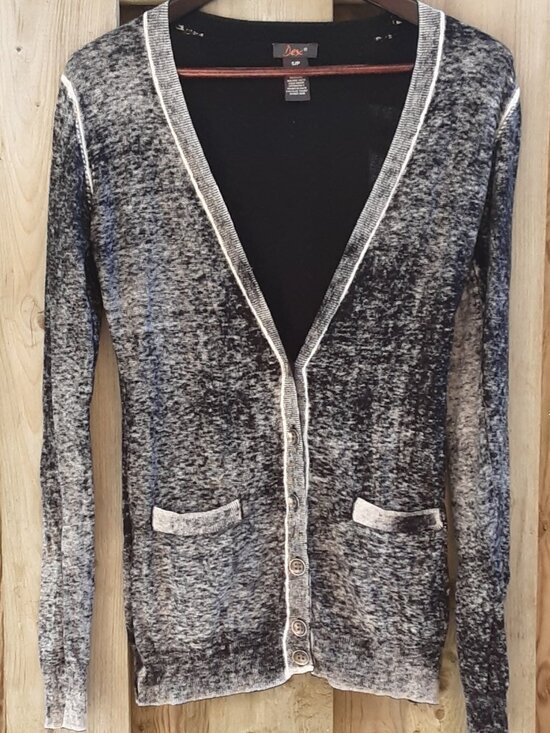Dex Sweaters - Dex Long Cotton Acid Wash Cardigan Size Small